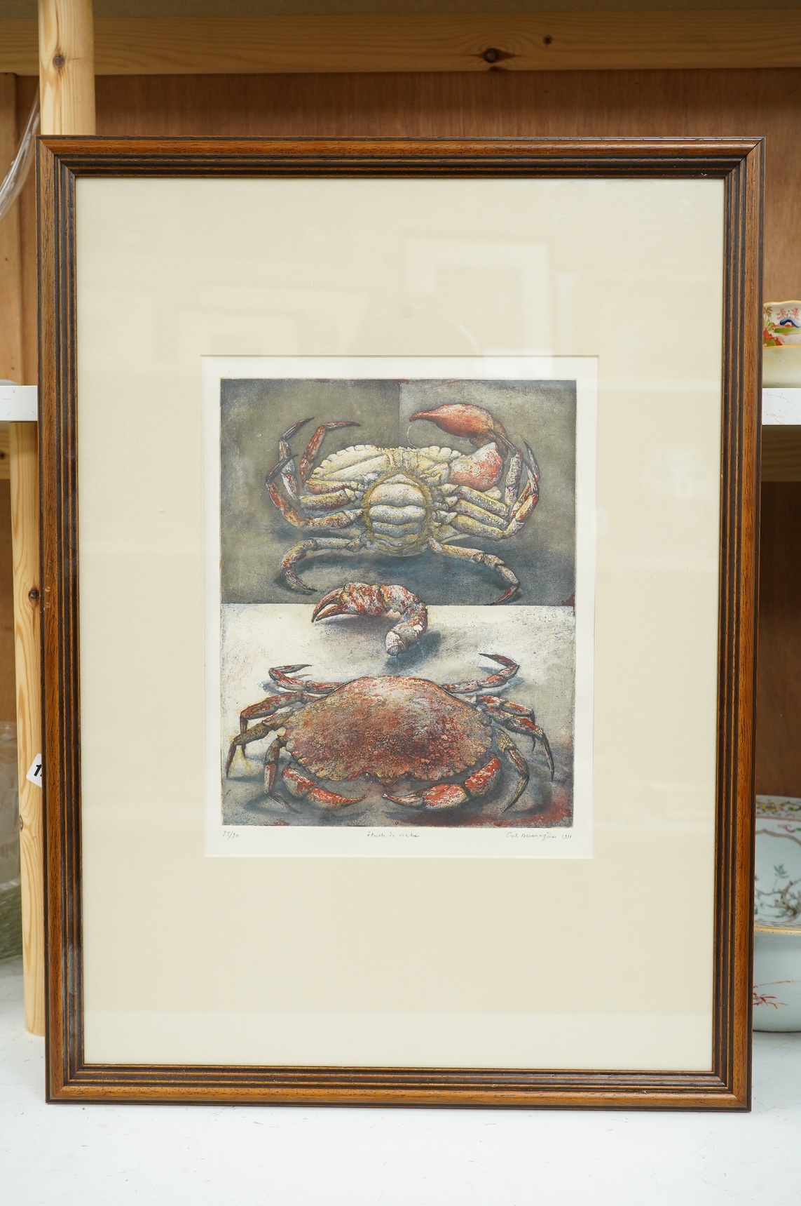 Erik Desmazieres (French, b.1948), ‘Study of a Crab’, signed in pencil and dated 1991, limited edition 85/90, etching with aquatint, 33 x 25cm